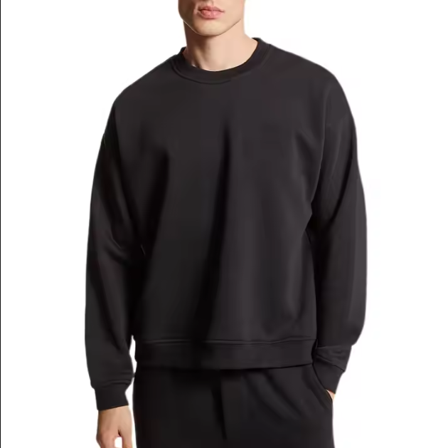 High quality Mens sweatshirt hoodies Boxy fit blank cotton crew neck sweatshirts drop shoulder cropped hoodies factory